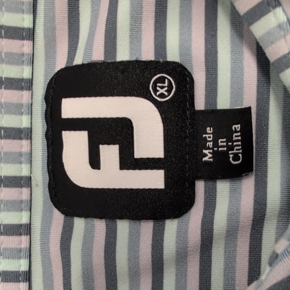 FootJoy ProDry Lisle Multi-Color Stripe Golf Shirt XL EUC - Picture 9 of 10